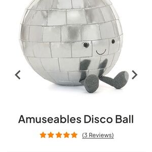 Jellycat Amuseables Disco Ball Plush Toy Excellent Condition Retired!